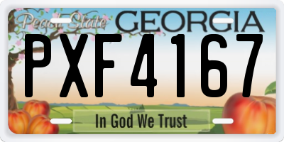 GA license plate PXF4167