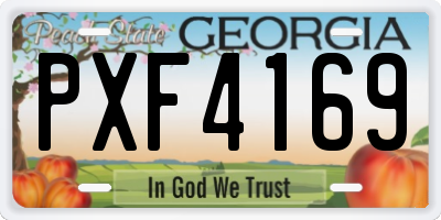 GA license plate PXF4169