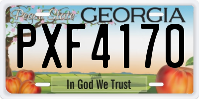 GA license plate PXF4170