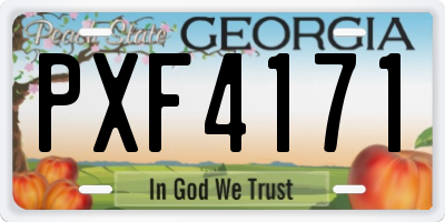 GA license plate PXF4171