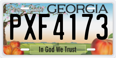GA license plate PXF4173