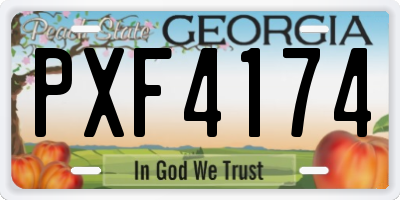 GA license plate PXF4174