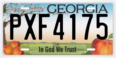 GA license plate PXF4175