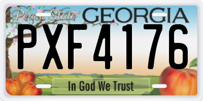GA license plate PXF4176