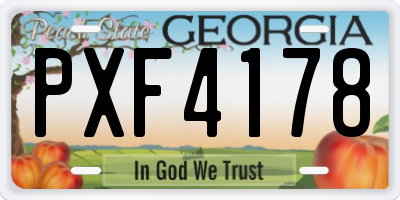 GA license plate PXF4178