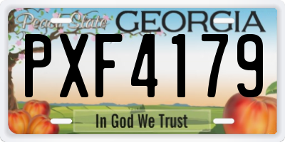 GA license plate PXF4179