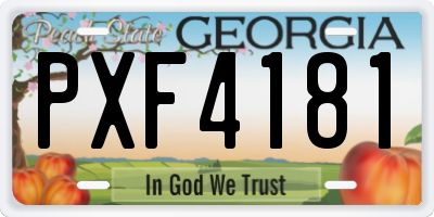 GA license plate PXF4181