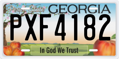 GA license plate PXF4182