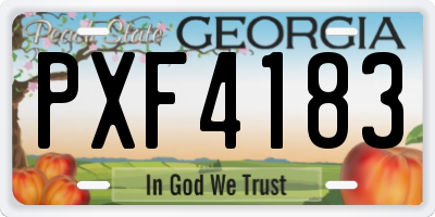 GA license plate PXF4183