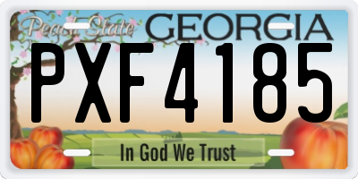 GA license plate PXF4185