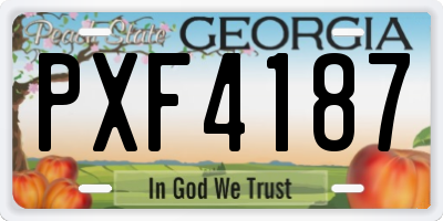 GA license plate PXF4187
