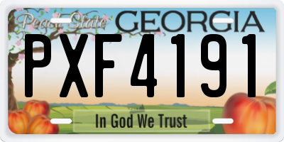 GA license plate PXF4191