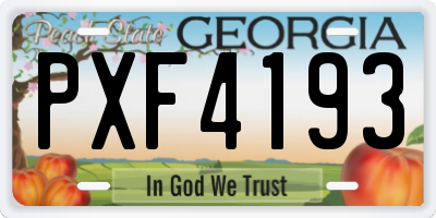 GA license plate PXF4193