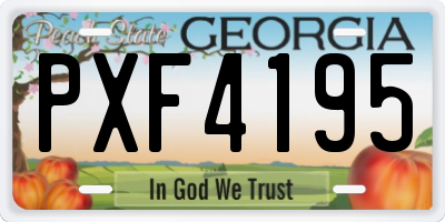 GA license plate PXF4195