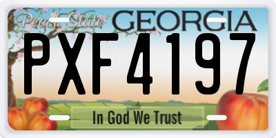 GA license plate PXF4197