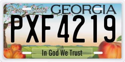 GA license plate PXF4219
