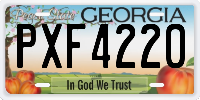 GA license plate PXF4220