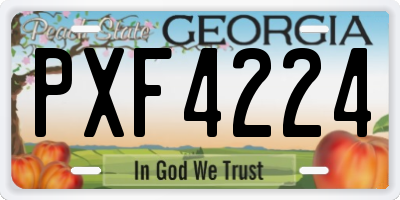 GA license plate PXF4224