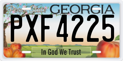 GA license plate PXF4225