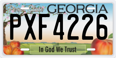 GA license plate PXF4226