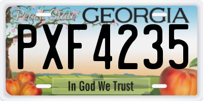 GA license plate PXF4235