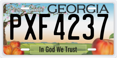 GA license plate PXF4237