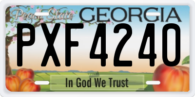 GA license plate PXF4240