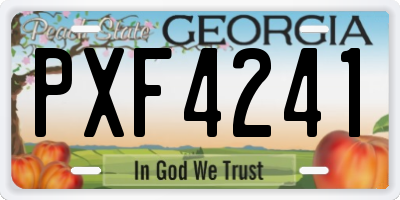 GA license plate PXF4241