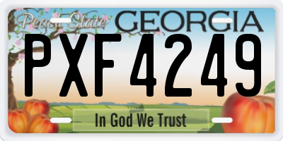 GA license plate PXF4249