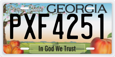 GA license plate PXF4251