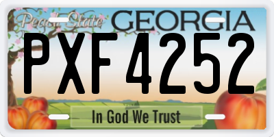 GA license plate PXF4252