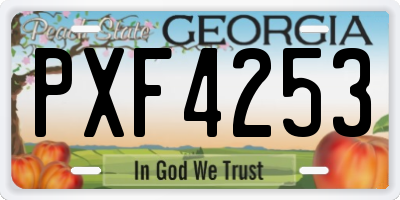 GA license plate PXF4253