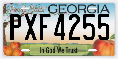 GA license plate PXF4255