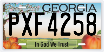 GA license plate PXF4258