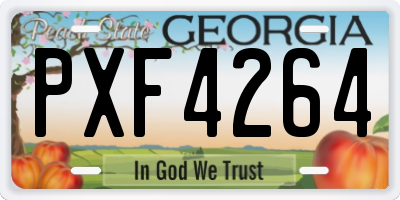 GA license plate PXF4264