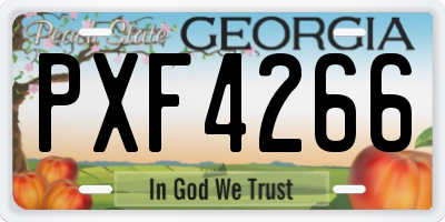 GA license plate PXF4266