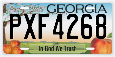 GA license plate PXF4268