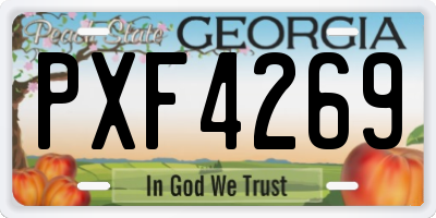 GA license plate PXF4269
