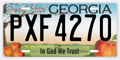 GA license plate PXF4270