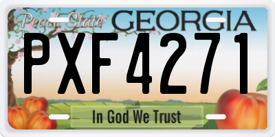 GA license plate PXF4271