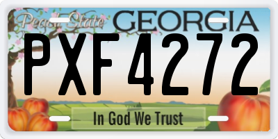 GA license plate PXF4272