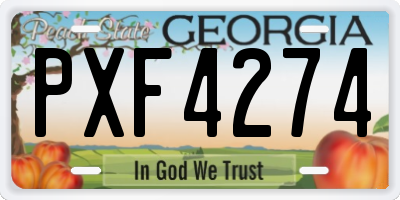 GA license plate PXF4274