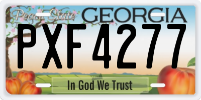 GA license plate PXF4277