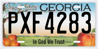 GA license plate PXF4283