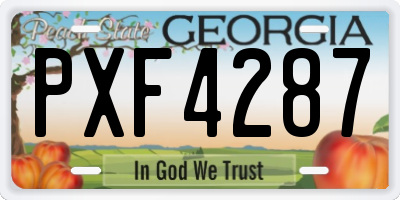 GA license plate PXF4287
