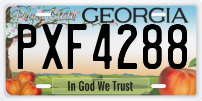 GA license plate PXF4288