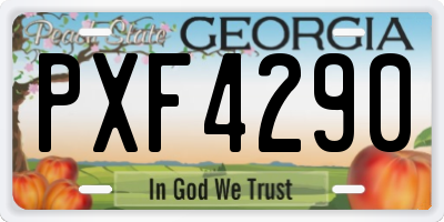 GA license plate PXF4290