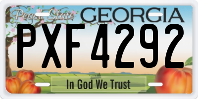 GA license plate PXF4292