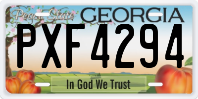 GA license plate PXF4294