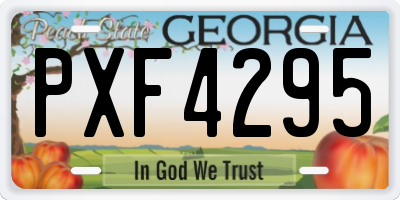 GA license plate PXF4295